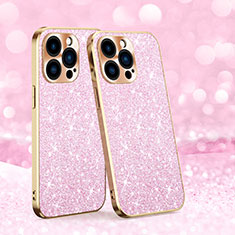 Custodia Silicone Cover Morbida Bling-Bling AC1 per Apple iPhone 13 Pro Oro Rosa