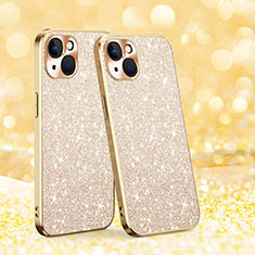 Custodia Silicone Cover Morbida Bling-Bling AC1 per Apple iPhone 14 Oro