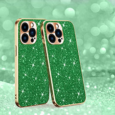 Custodia Silicone Cover Morbida Bling-Bling AC1 per Apple iPhone 14 Pro Verde