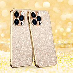 Custodia Silicone Cover Morbida Bling-Bling AC1 per Apple iPhone 15 Pro Oro