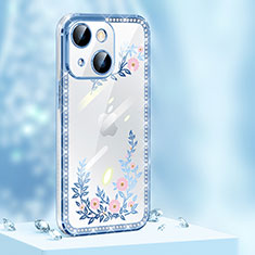 Custodia Silicone Cover Morbida Bling-Bling AT1 per Apple iPhone 13 Blu