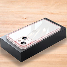 Custodia Silicone Cover Morbida Bling-Bling AT2 per Apple iPhone 13 Mini Oro Rosa