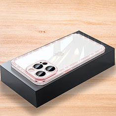 Custodia Silicone Cover Morbida Bling-Bling AT2 per Apple iPhone 14 Pro Oro Rosa