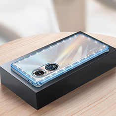 Custodia Silicone Cover Morbida Bling-Bling AT2 per Huawei Honor 50 5G Blu