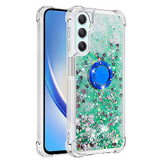Custodia Silicone Cover Morbida Bling-Bling con Anello Supporto YB1 per Samsung Galaxy A25 5G Verde