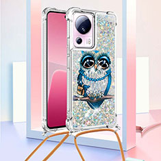 Custodia Silicone Cover Morbida Bling-Bling con Cinghia Cordino Mano S02 per Xiaomi Mi 13 Lite 5G Multicolore