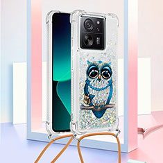 Custodia Silicone Cover Morbida Bling-Bling con Cinghia Cordino Mano YB3 per Xiaomi Mi 13T 5G Multicolore