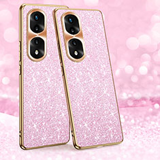 Custodia Silicone Cover Morbida Bling-Bling GS1 per Huawei Honor 70 Pro+ Plus 5G Oro Rosa
