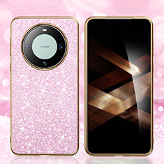 Custodia Silicone Cover Morbida Bling-Bling GS1 per Huawei Mate 60 Pro Oro Rosa
