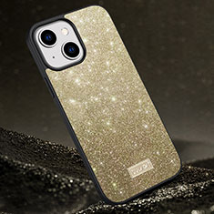 Custodia Silicone Cover Morbida Bling-Bling LD1 per Apple iPhone 15 Plus Oro