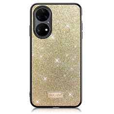 Custodia Silicone Cover Morbida Bling-Bling LD1 per Huawei P50 Pro Oro