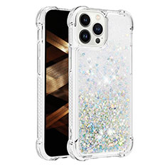 Custodia Silicone Cover Morbida Bling-Bling S01 per Apple iPhone 13 Pro Azzurro