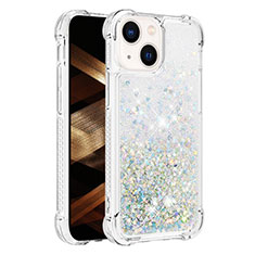 Custodia Silicone Cover Morbida Bling-Bling S01 per Apple iPhone 14 Plus Azzurro