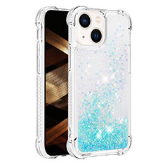 Custodia Silicone Cover Morbida Bling-Bling S01 per Apple iPhone 14 Plus Cielo Blu