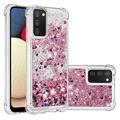Custodia Silicone Cover Morbida Bling-Bling S01 per Samsung Galaxy A03s Rosso