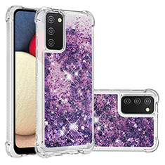 Custodia Silicone Cover Morbida Bling-Bling S01 per Samsung Galaxy A03s Viola