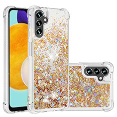 Custodia Silicone Cover Morbida Bling-Bling S01 per Samsung Galaxy A04s Oro