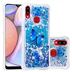 Custodia Silicone Cover Morbida Bling-Bling S01 per Samsung Galaxy A10s Blu