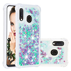 Custodia Silicone Cover Morbida Bling-Bling S01 per Samsung Galaxy A20e Verde