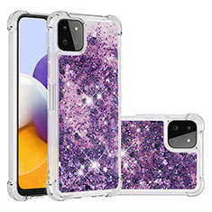 Custodia Silicone Cover Morbida Bling-Bling S01 per Samsung Galaxy A22 5G Viola