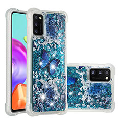 Custodia Silicone Cover Morbida Bling-Bling S01 per Samsung Galaxy A41 Blu