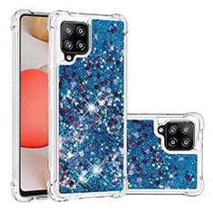 Custodia Silicone Cover Morbida Bling-Bling S01 per Samsung Galaxy A42 5G Blu