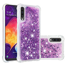 Custodia Silicone Cover Morbida Bling-Bling S01 per Samsung Galaxy A50 Viola