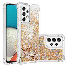 Custodia Silicone Cover Morbida Bling-Bling S01 per Samsung Galaxy A53 5G Oro