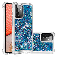 Custodia Silicone Cover Morbida Bling-Bling S01 per Samsung Galaxy A72 5G Blu