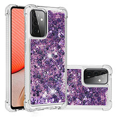 Custodia Silicone Cover Morbida Bling-Bling S01 per Samsung Galaxy A72 5G Viola