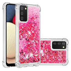 Custodia Silicone Cover Morbida Bling-Bling S01 per Samsung Galaxy F02S SM-E025F Rosa Caldo