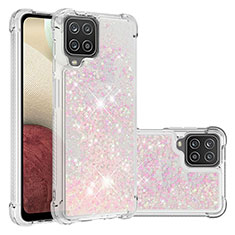Custodia Silicone Cover Morbida Bling-Bling S01 per Samsung Galaxy F12 Rosa