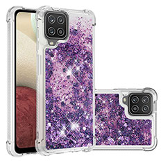 Custodia Silicone Cover Morbida Bling-Bling S01 per Samsung Galaxy F12 Viola
