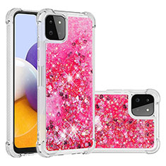 Custodia Silicone Cover Morbida Bling-Bling S01 per Samsung Galaxy F42 5G Rosa Caldo