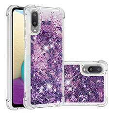Custodia Silicone Cover Morbida Bling-Bling S01 per Samsung Galaxy M02 Viola
