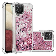 Custodia Silicone Cover Morbida Bling-Bling S01 per Samsung Galaxy M12 Rosso