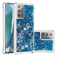 Custodia Silicone Cover Morbida Bling-Bling S01 per Samsung Galaxy Note 20 5G Blu