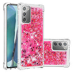 Custodia Silicone Cover Morbida Bling-Bling S01 per Samsung Galaxy Note 20 5G Rosa Caldo