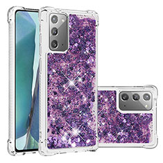 Custodia Silicone Cover Morbida Bling-Bling S01 per Samsung Galaxy Note 20 5G Viola