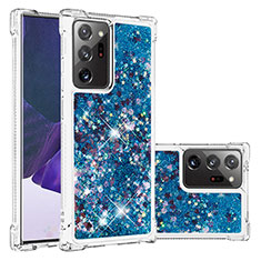 Custodia Silicone Cover Morbida Bling-Bling S01 per Samsung Galaxy Note 20 Ultra 5G Blu