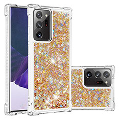 Custodia Silicone Cover Morbida Bling-Bling S01 per Samsung Galaxy Note 20 Ultra 5G Oro