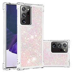 Custodia Silicone Cover Morbida Bling-Bling S01 per Samsung Galaxy Note 20 Ultra 5G Rosa