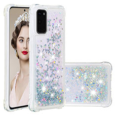 Custodia Silicone Cover Morbida Bling-Bling S01 per Samsung Galaxy S20 5G Argento