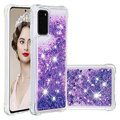 Custodia Silicone Cover Morbida Bling-Bling S01 per Samsung Galaxy S20 5G Viola