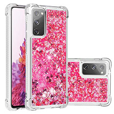 Custodia Silicone Cover Morbida Bling-Bling S01 per Samsung Galaxy S20 FE 4G Rosa Caldo