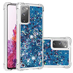 Custodia Silicone Cover Morbida Bling-Bling S01 per Samsung Galaxy S20 FE 5G Blu