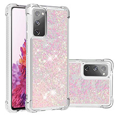 Custodia Silicone Cover Morbida Bling-Bling S01 per Samsung Galaxy S20 Lite 5G Rosa