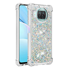 Custodia Silicone Cover Morbida Bling-Bling S01 per Xiaomi Mi 10T Lite 5G Argento