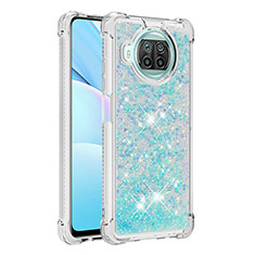 Custodia Silicone Cover Morbida Bling-Bling S01 per Xiaomi Mi 10T Lite 5G Cielo Blu