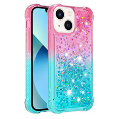 Custodia Silicone Cover Morbida Bling-Bling S02 per Apple iPhone 14 Plus Rosa